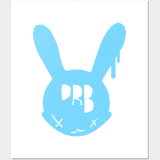 Blue Distressed Bunny Icon Posters and Art